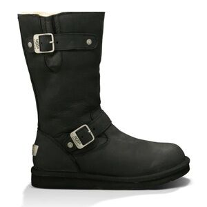 UGG Black Kensington Moto Boots women 10